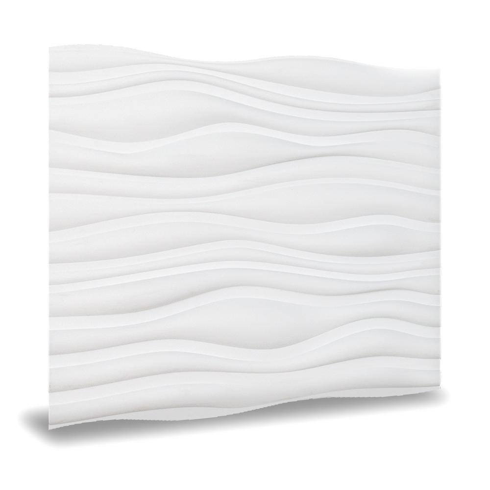 INNOVERA DECOR BY PALRAM 24'' x 24'' Dunes PVC Seamless 3D Wall Panels in White 9-Pieces 705512