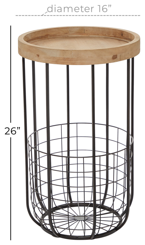 Industrial Black Metal Accent Table 37872   Industrial   Side Tables And End Tables   by Brimfield  ampMay  Houzz