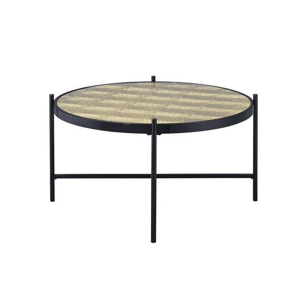 Industrial Style Coffee Table in Black and Glass