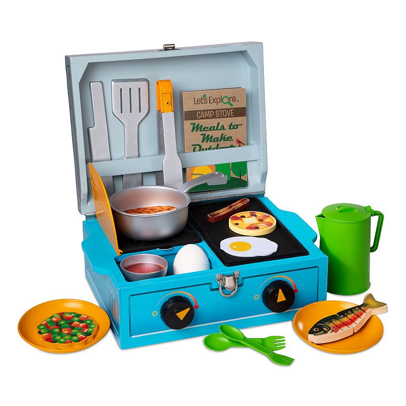 Melissa and Doug Let's Explore Wooden Camp Stove Play Set