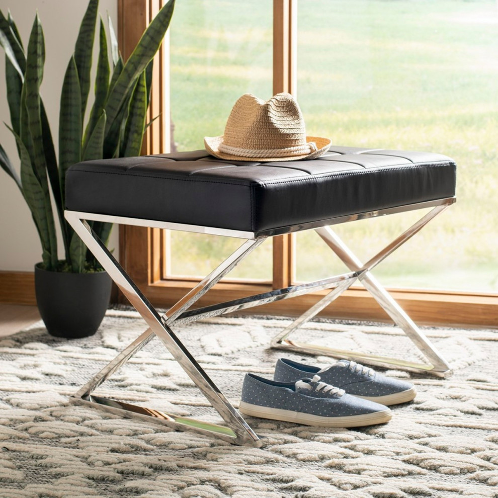 Channa Ottoman Black   Modern   Footstools And Ottomans   by Virgil Stanis Design  Houzz