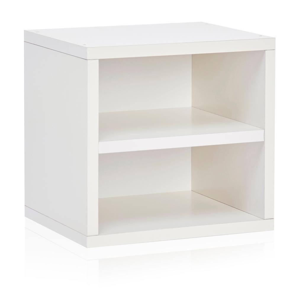 Way Basics 12.6 in. H x 13.4 in. W x 11.2 in. D White Recycled Materials 1-Cube Organizer C-SCUBE-WE