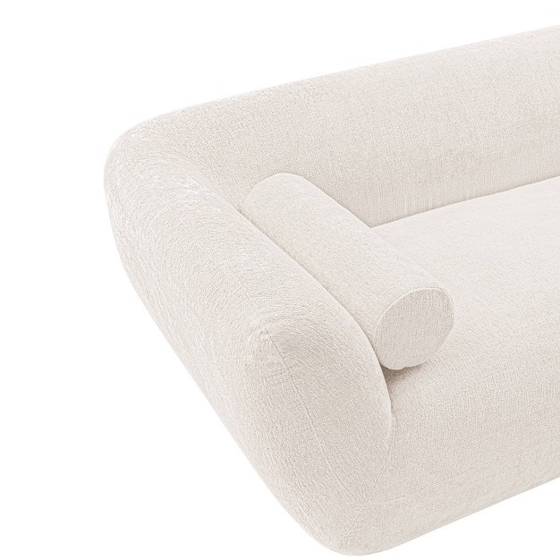 Ulka Contemporary Boucle Upholstered Sofa With Pillows Manhattan Comfort