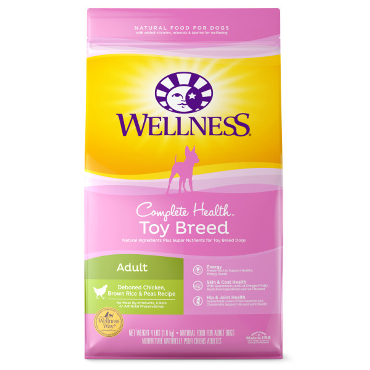 Wellness Complete Health Toy Breed Adult Dry Dog Food， 4Lb. Bag