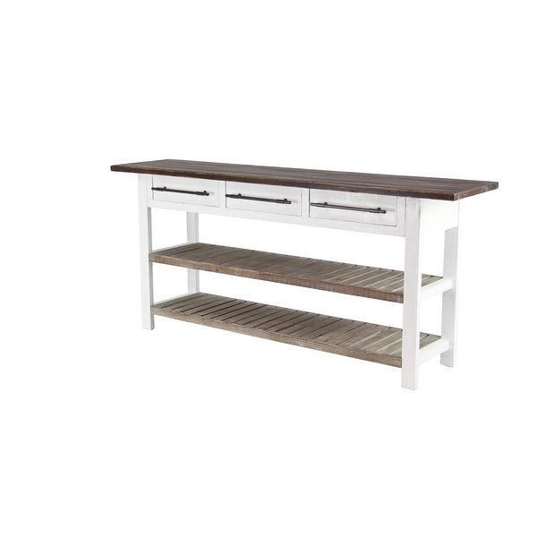 White Fir Farmhouse Console Table 32 x 71 x 16