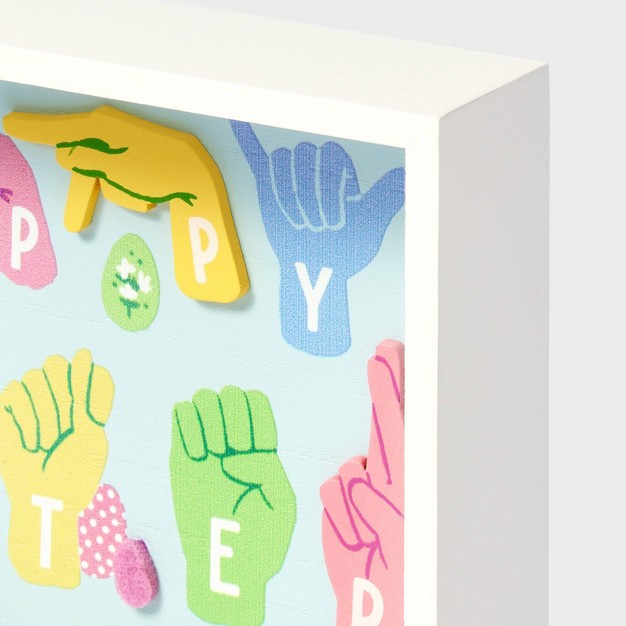 Easter Wood Shadowbox Asl Happy Easter