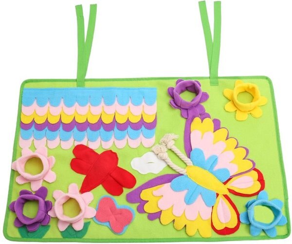 Piggy Poo and Crew Butterfly Mat w/Paper Crinkle Squeakers Farm Toy， Medium