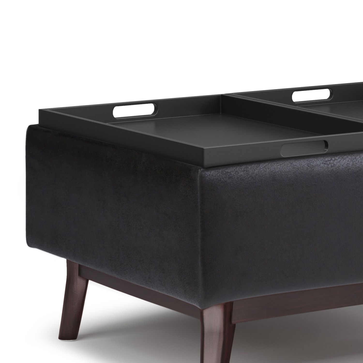 Simpli Home Owen Tray Top Small Coffee Table Storage Ottoman