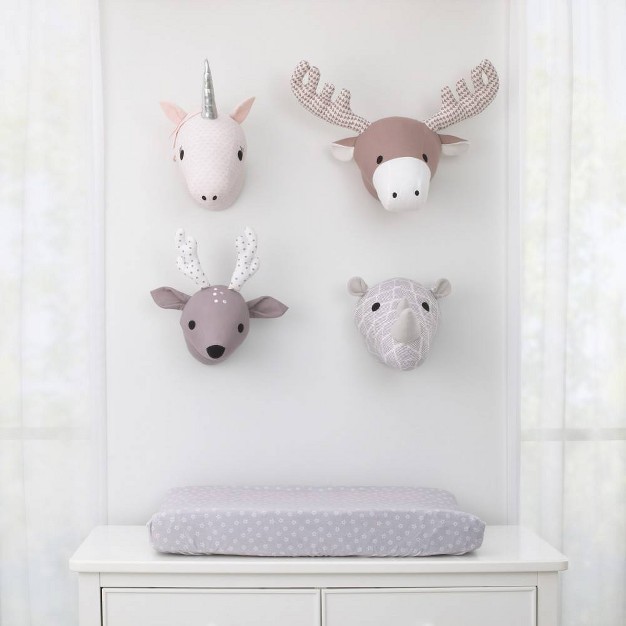 Nojo Unicorn Plush Head Wall D cor Pink And White