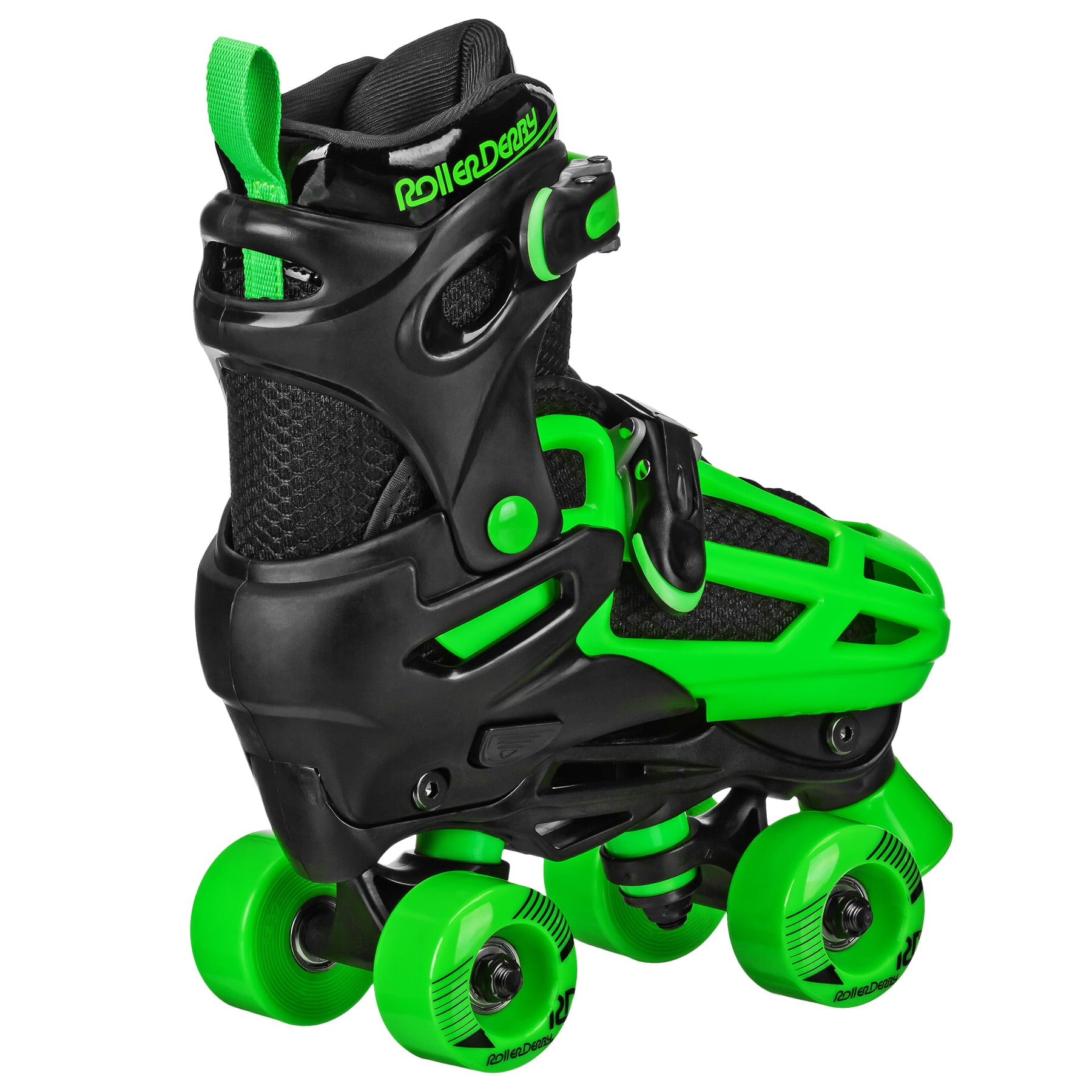 Roller Derby 2n1 Adjustable Boys Skates Medium (3-6) Black/Green