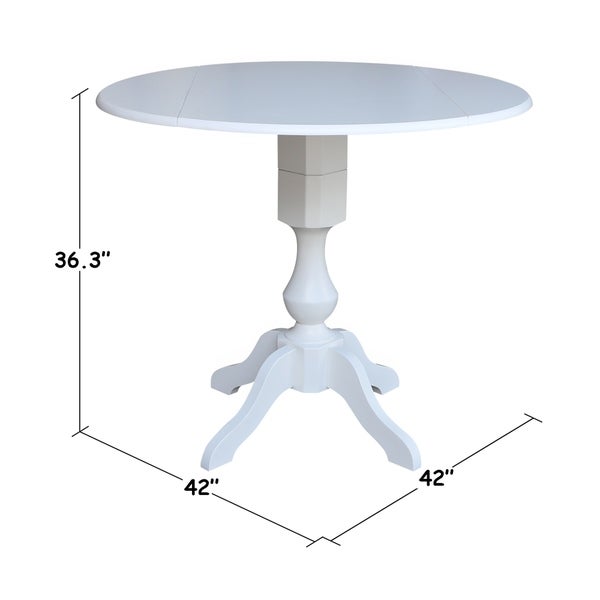 42 In Round Pedestal Gathering Height Drop Leaf Table with 2 Counter Height Stools