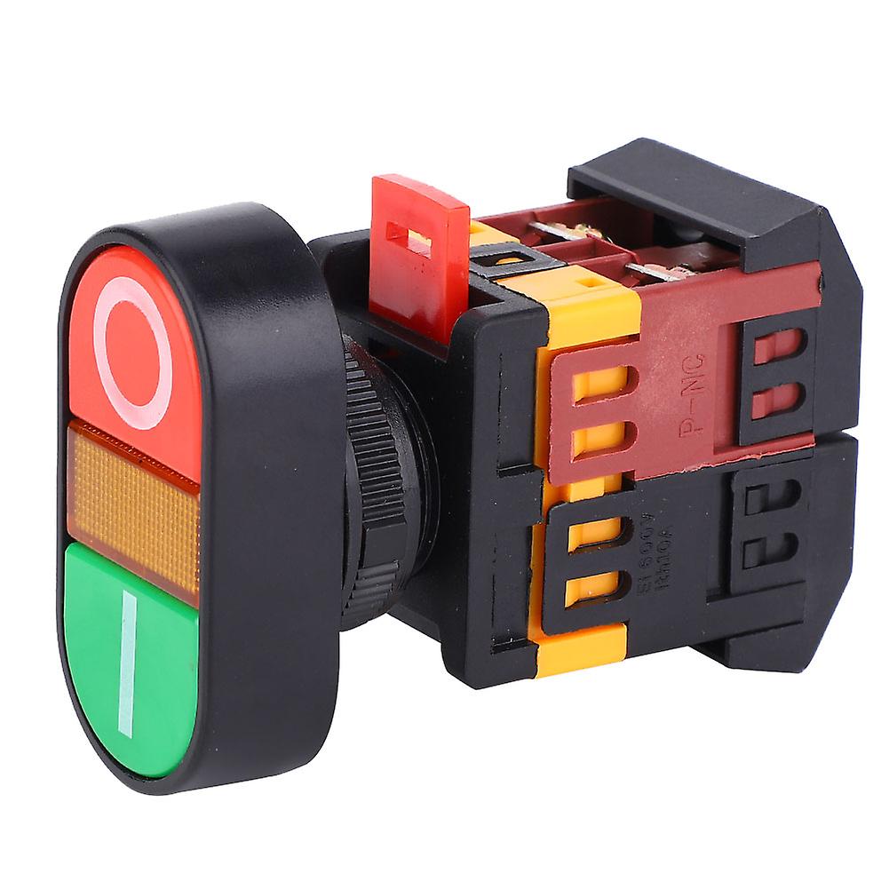 Apbb-22/25n Double Push Button Switch With Led Light Nonc Momentary Button Switch(380vac )