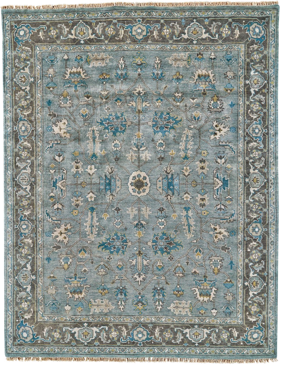 Alden Hand Knotted Blue and Gray Rug by BD Fine