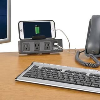 Tripp Lite Protect It 3-Outlet with 2 USB Ports and Desk Clamp Surge Protector TLP310USBC