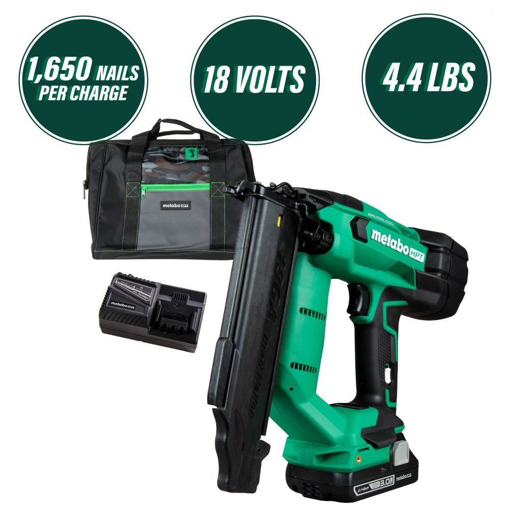 Metabo HPT 18V Compact Brad Nailer Cordless 18 Gauge Kit ;