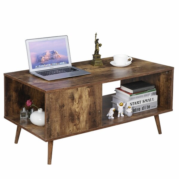 Open Storage Coffee Table Brown