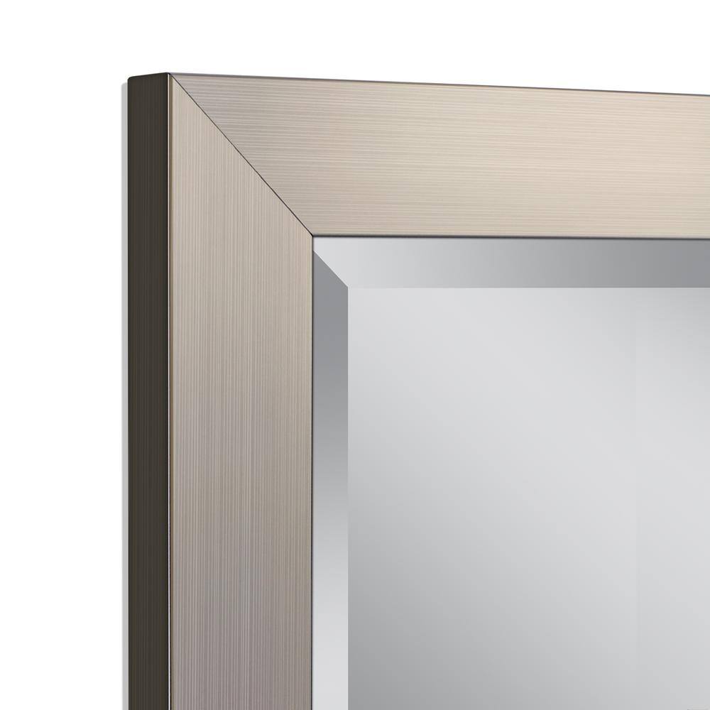 Deco Mirror 28 in. W x 40 in. H Framed Rectangular Beveled Edge Bathroom Vanity Mirror in Brush Nickel 6200