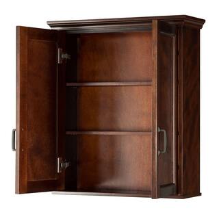 Home Decorators Collection Ashburn 23-12 in. W Bathroom Storage Wall Cabinet in Mahogany ASGW2327