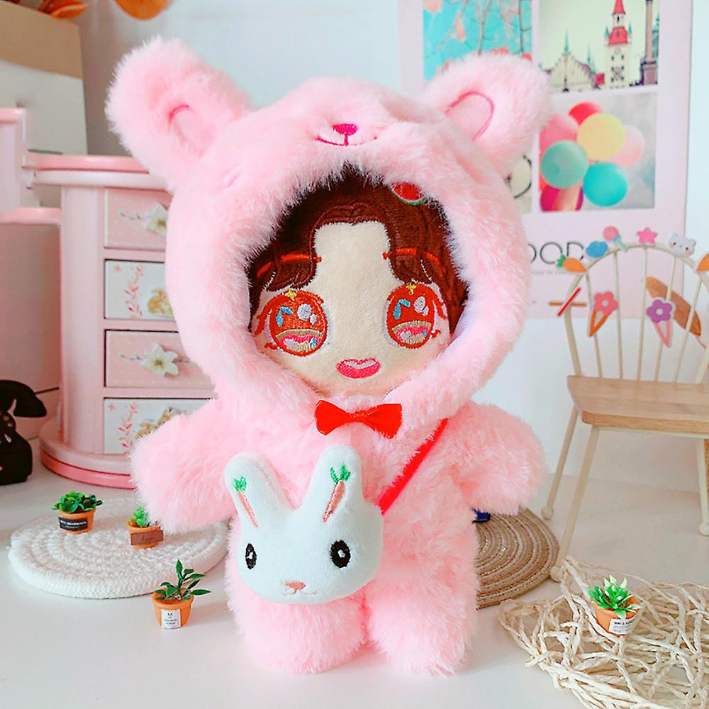 8in Doll Dressup Pink Onesies Backpack 20cm Plush Doll Clothes