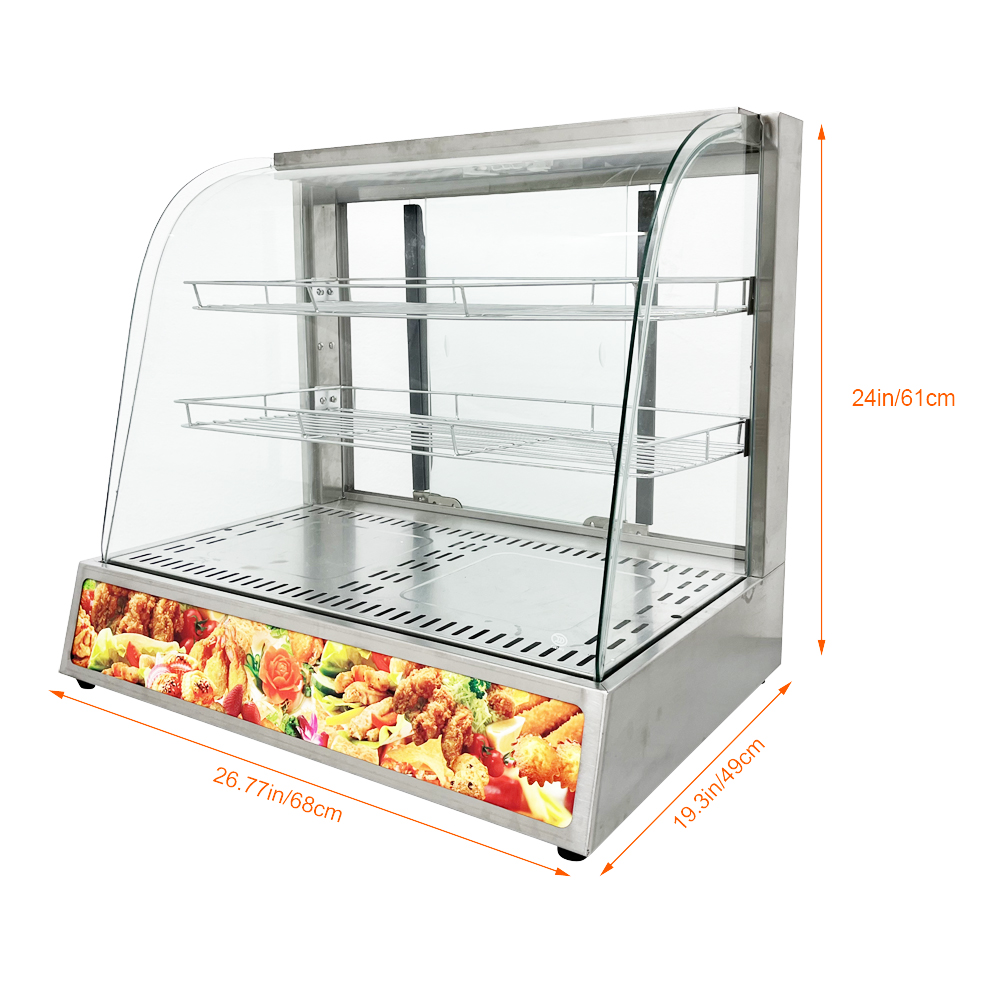 INTSUPERMAI Electric Food Warmer Display Showcase for Egg Tart Pizza