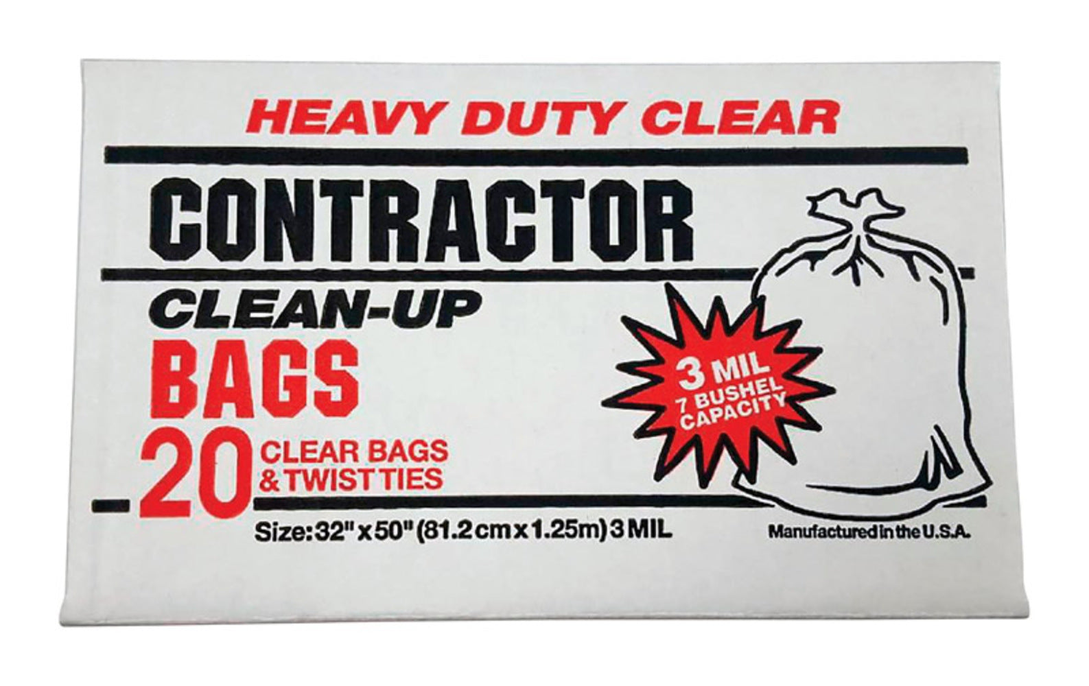 CONTRACTOR BAGS 20PK CLR