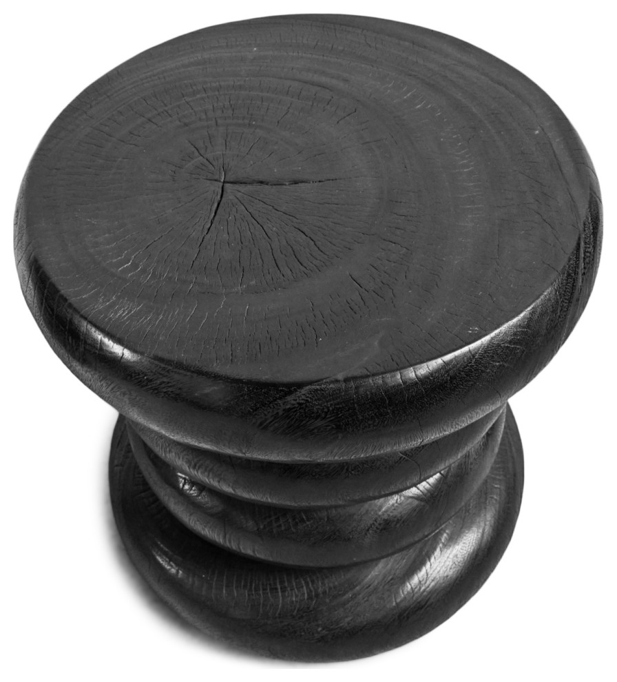 Black Stacked Ring Stool Table   Rustic   Side Tables And End Tables   by Design Mix Furniture  Houzz