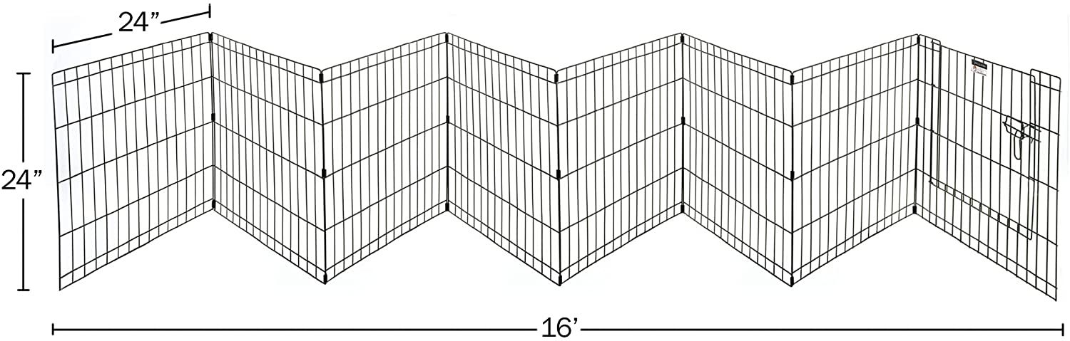 Puppy Playpen Collection – Foldable Metal Exercise Enclosure Â– Eight 24x30-Inch Panels Â– Indoor/Outdoor Pen with Gate for Dogs， Cats or Small Animals by Petmaker