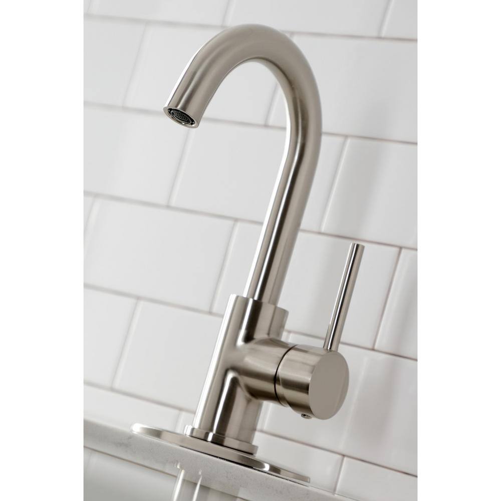 Kingston Brass Concord Single-Handle Bar Faucet in Brushed Nickel HLS8538DL