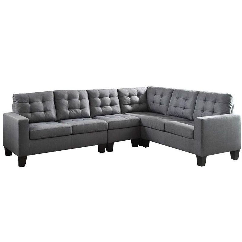 F.c Design Elegant Linen Sectional Sofa Stylish