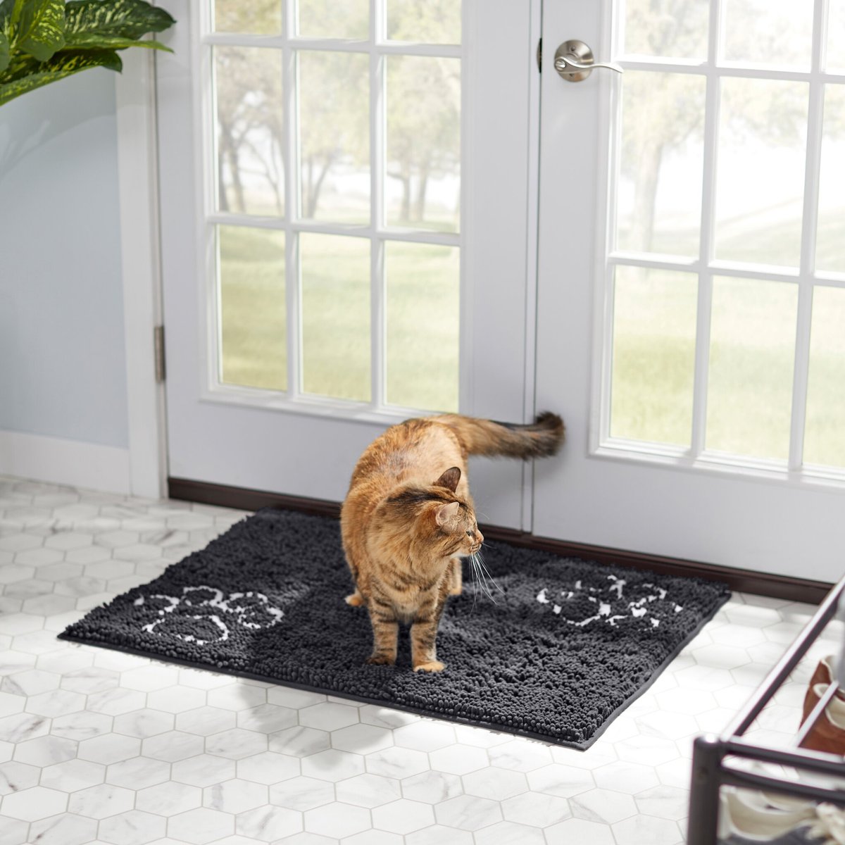 Frisco Microfiber Chenille Paw Print Doormat