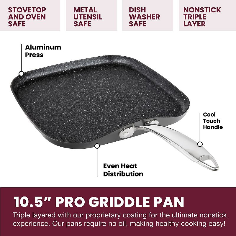 Granitestone Diamond Pro 2-pc. Hard-Anodized Nonstick Grill and Griddle Pan Set