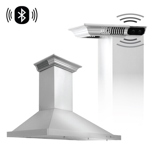 ZLINE Wall Range Hood with Built-in CrownSound? Bluetooth Speakers