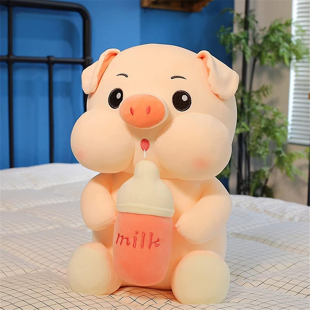 Cute Kawaii Plush Drinking Pig Doll Pig Plush Pillow Doll Toy Soft Pig Stuffed Animals Pillow Toy Kitten Body Pillow Gift For Kids And Girlfriend13.7i