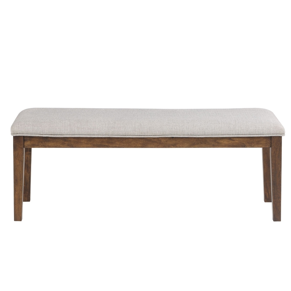 Copper Grove Ohey Warm Walnut Upholstered Seat Dining Bench