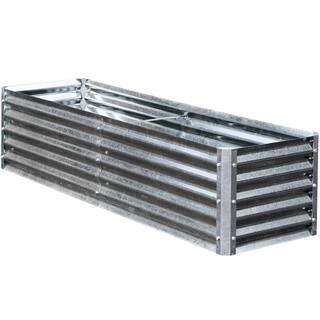 EarthMark Alto Series 36 in. x 17 in. Galvanized Metal Raised Garden Bed Extension Set MGB-H044