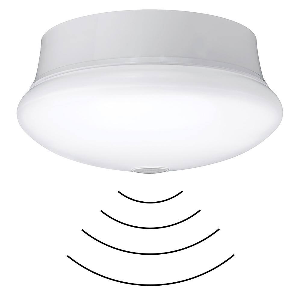 Commercial Electric Spin Light 7 in. Motion Sensor LED Flush Mount Ceiling Light Customize Hold Times Closet Rated 830 Lumens 4000K 54606341