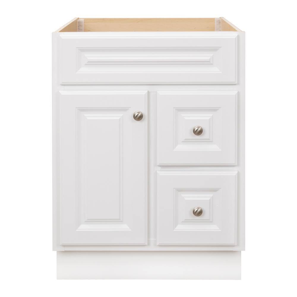 Glacier Bay Hampton 24 in. W x 21 in. D x 33.5 in. H Bath Vanity Cabinet without Top in White HWH24D