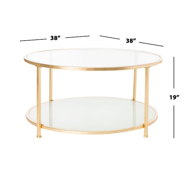 SAFAVIEH Ivy 2 Tier Round Coffee Table - Clear / Gold - 38