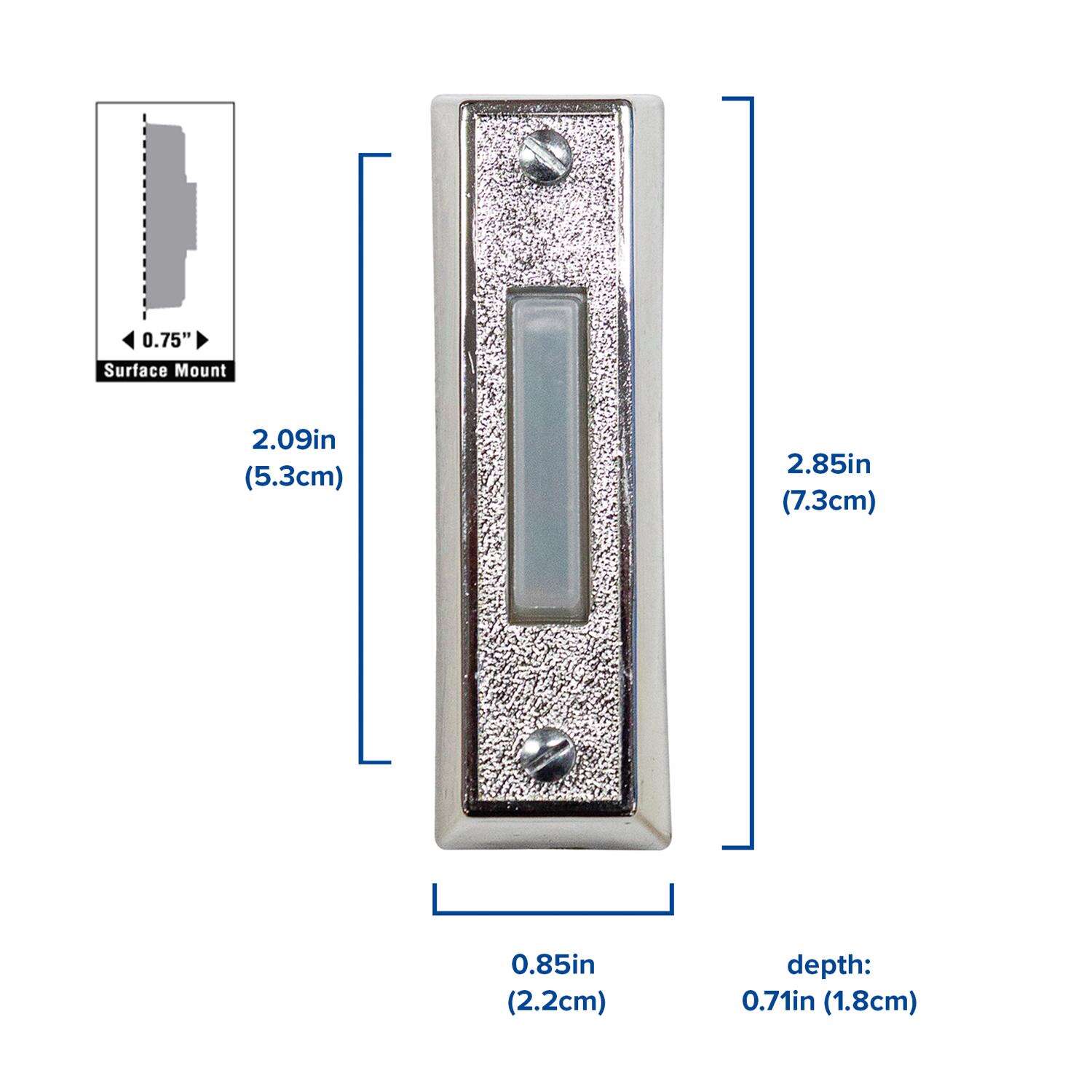 Heath Zenith Silver Plastic Wired Pushbutton Doorbell