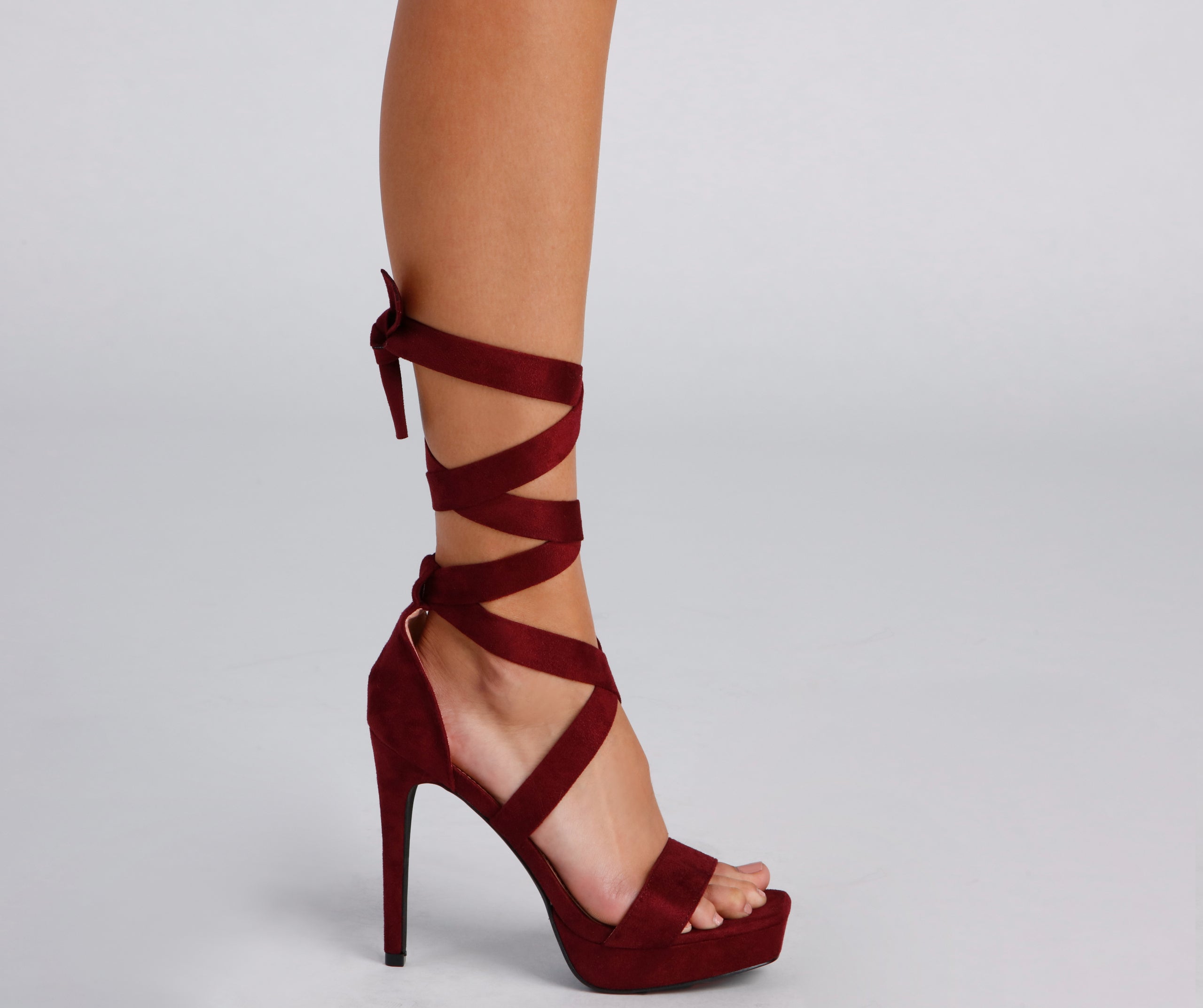 Make A Point Lace-Up Stiletto Heels