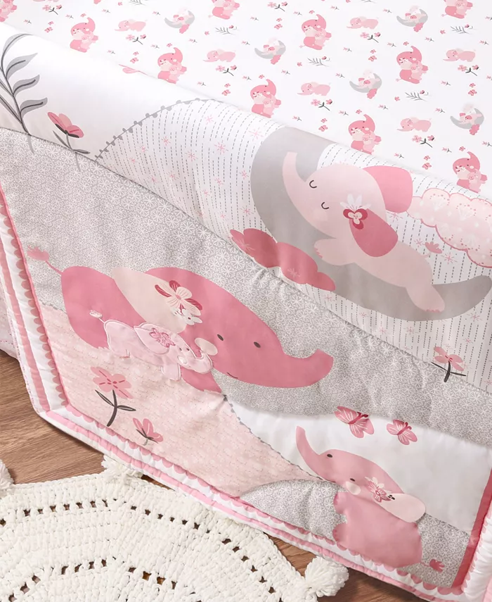 The Peanutshell Elephant 3-Piece Crib Bedding Set