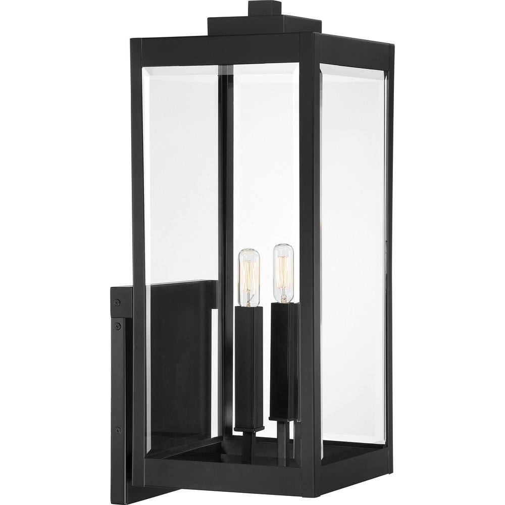 Quoizel Westover 2-Light Earth Black Outdoor Wall Lantern Sconce WVR8409EK