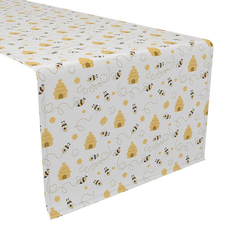 Table Runner， 100% Polyester， 14x108， Bees and Bee hives