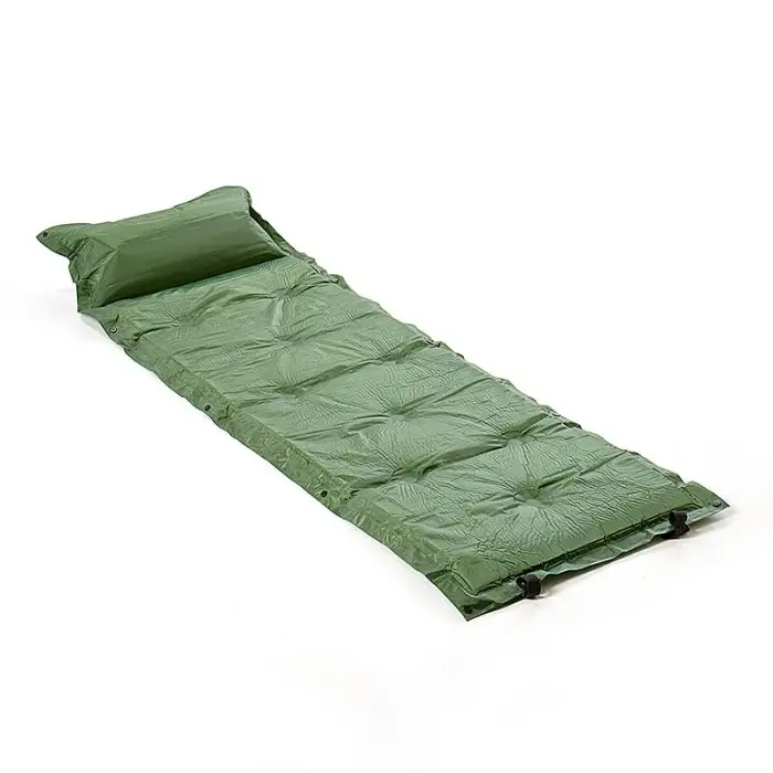 waterproof camping fast air self Inflating sleeping pad with attached pillow