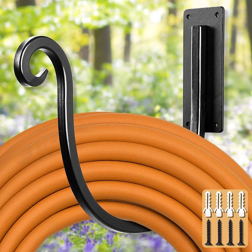 Cubilan Outdoor Garden Hose Holder: 8 in. Metal Water Hose Holder for Wall Mount - Garden Hose Hanger Hook for Outside B09SHS6X9W