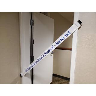 Nylon Cleaned and Disinfected Safety Banner with Magnetic Ends Fits up to a 51 in. Extra-Wide Doorway CDFY-01