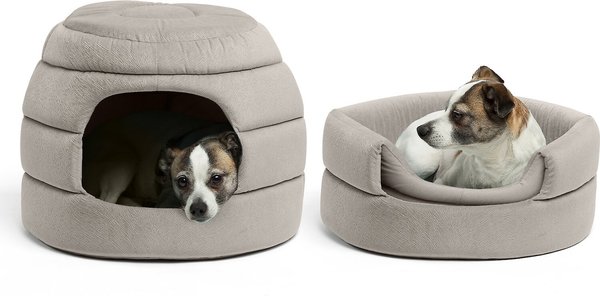 Best Friends by Sheri 2-in-1 Honeycomb Hut Covered/Bolster Cat and Dog Bed