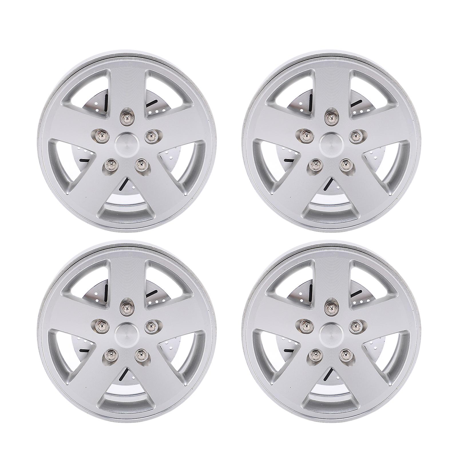 4pcs 2.2 Inches Metal Wheel Rims Hub With Break Disc For Axial Scx10 90046 1/10 Rc Car