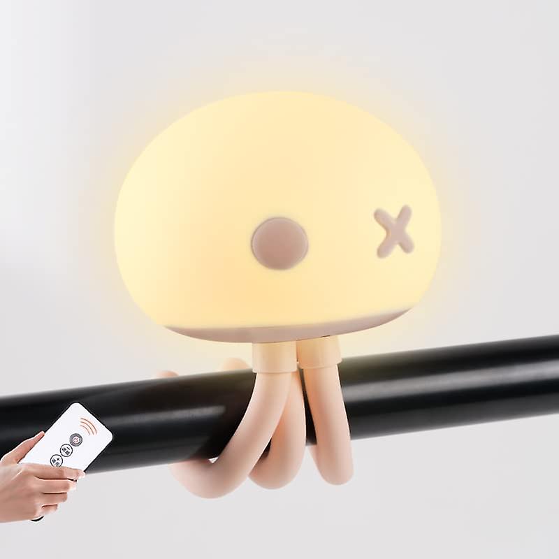 Night Light Pink Jellyfish Led Remote Control And Touch Night Light Outdoor Portable Cute Baby Mom Nursing Light Rechargeable Adjustable 3 Lights Baby