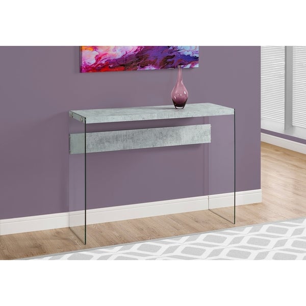 Accent Table， Console， Entryway， Narrow， Sofa， Living Room， Bedroom， Tempered Glass， Laminate， Clear， Contemporary， Modern